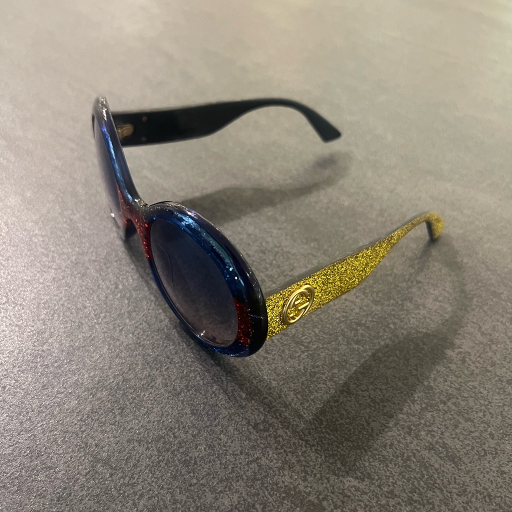 Gucci Red And Blue Glitter Sunglasses - Read Description